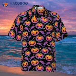 pumpkin themed halloween hawaiian shirt 3