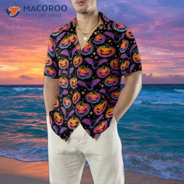 Pumpkin-themed Halloween Hawaiian Shirt