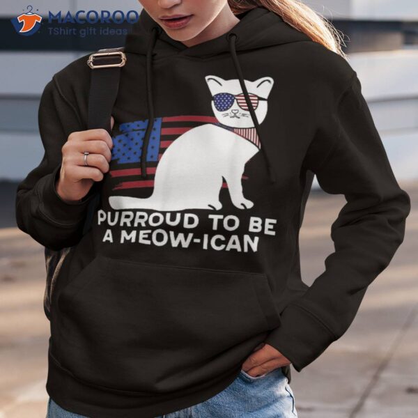 Puroud To Be A Meow-ican 4th July Tee Cat Lover American Shirt