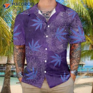 purple hippie marijuana mandala hawaiian shirt unique seamless pattern best gift 3