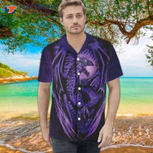Purple Neon Dragon Hawaiian Shirt, Black And Shirt: Best Gift For Lovers