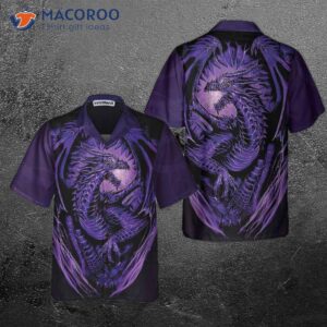 purple neon dragon hawaiian shirt black and shirt best gift for lovers 2