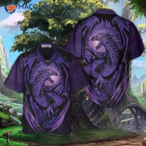 purple neon dragon hawaiian shirt black and shirt best gift for lovers 3