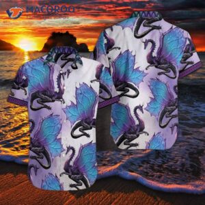 purple ombre dragon hawaiian shirt 3d neon shirt best gift for lovers 2