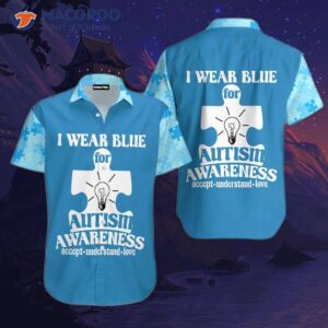 puzzle piece autism awareness blue hawaiian shirts 0