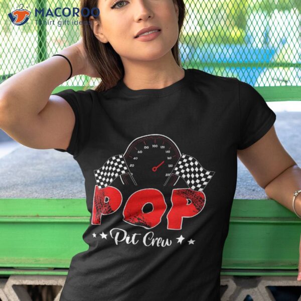 Race Car Racing Family Pop Pit Crew Birthday Party Gift Shirt