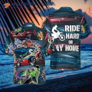 racing motorcycle print hawaiian shirt 2