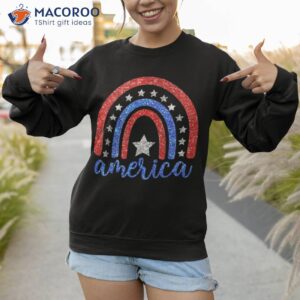 rainbow america american flag patriotic 4th of july boy girl shirt sweatshirt 1