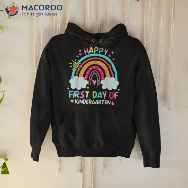 Rainbow Happy First Day Of Kindergarten Back To School Shirt