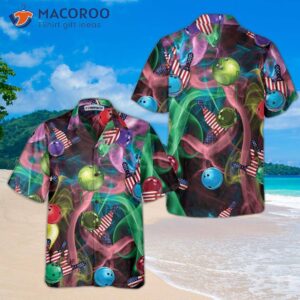 Rainbow Smoke And American Flag Bowling Hawaiian Shirt: Best Shirt For