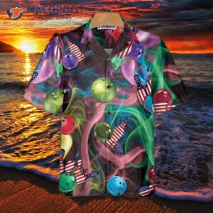 rainbow smoke and american flag bowling hawaiian shirt best shirt for 2