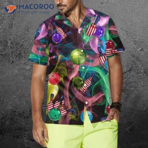 rainbow smoke and american flag bowling hawaiian shirt best shirt for 3