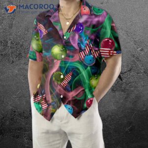 rainbow smoke and american flag bowling hawaiian shirt best shirt for 5