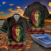 Rasta Lion With Cannabis Marijuana Hawaiian Shirt, Button Up Shirt For And , Cool Gift Lover