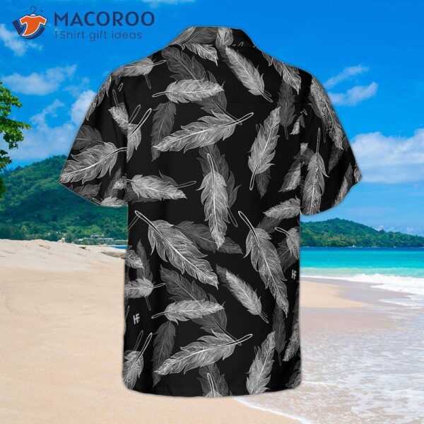 Raven-feather-patterned Goth Hawaiian Shirt