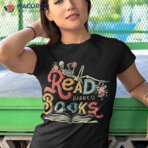 read banned books funny skeleton reading book shirt tshirt 1