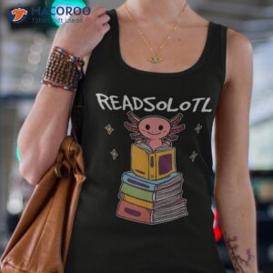 readsolotl read book axolotl funny reading fish books lizard shirt tank top 4