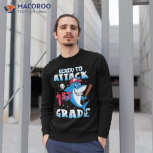 ready to attack 1st grade apparel back school shark boys shirt sweatshirt 1