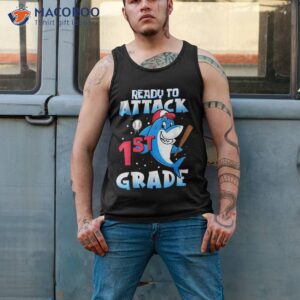 ready to attack 1st grade apparel back school shark boys shirt tank top 2