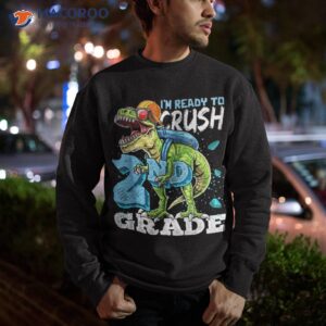 ready to crush 2nd grade t rex dinosaur back school boys shirt sweatshirt