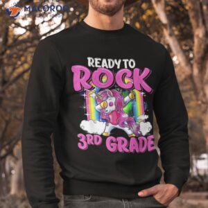 ready to rock 3rd grade dabbing unicorn back school girls shirt sweatshirt