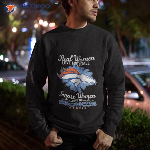 Real Women Love Football Smart Women Love The Denver Broncos 2023 Logo Shirt