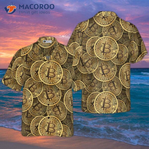 Realistic Seamless Bitcoin Cryptocurrency Hawaiian Shirt