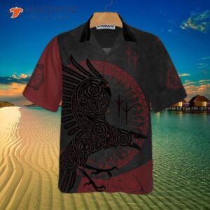 red and black raven viking hawaiian shirt unique shirt for 2