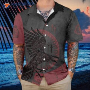 red and black raven viking hawaiian shirt unique shirt for 3