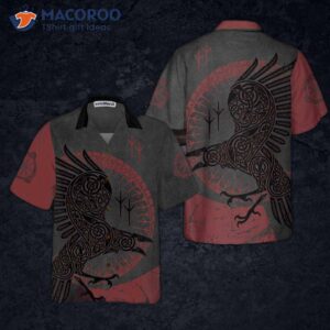 red and black raven viking hawaiian shirt unique shirt for 4