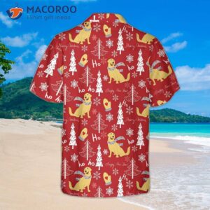 red christmas golden retriever hawaiian shirt best gift for lover 1