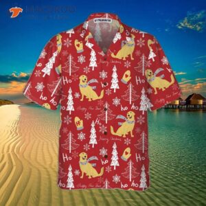 red christmas golden retriever hawaiian shirt best gift for lover 2