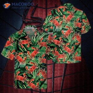 red crab pattern hawaiian shirt unique print shirt 0
