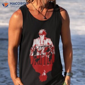 red graphic drifters design anime shirt tank top