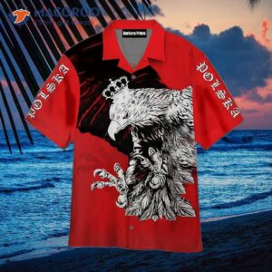 Red Polish Eagle Hawaiian Shirts
