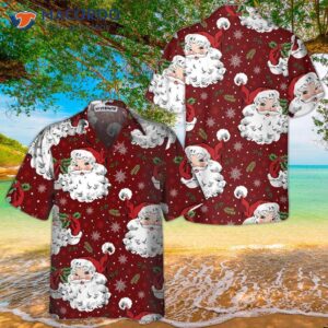 red santa cozy christmas hawaiian shirt short sleeve gift for day 0