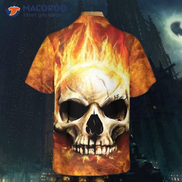 Red Skull Smoke Hawaiian Shirt, Cool Flame Shirt For And