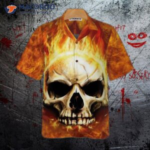 red skull smoke hawaiian shirt cool flame shirt for and 2