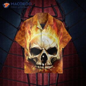 red skull smoke hawaiian shirt cool flame shirt for and 3