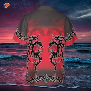 red tribal dragon hawaiian shirt 2