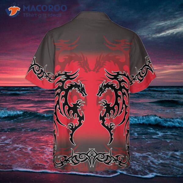 Red Tribal Dragon Hawaiian Shirt