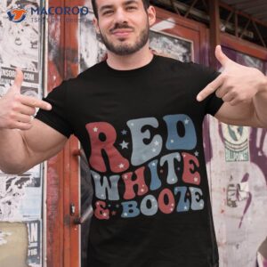Red White & Booze Summer Funny Drinking 4th Of July Usa Flag Shirt