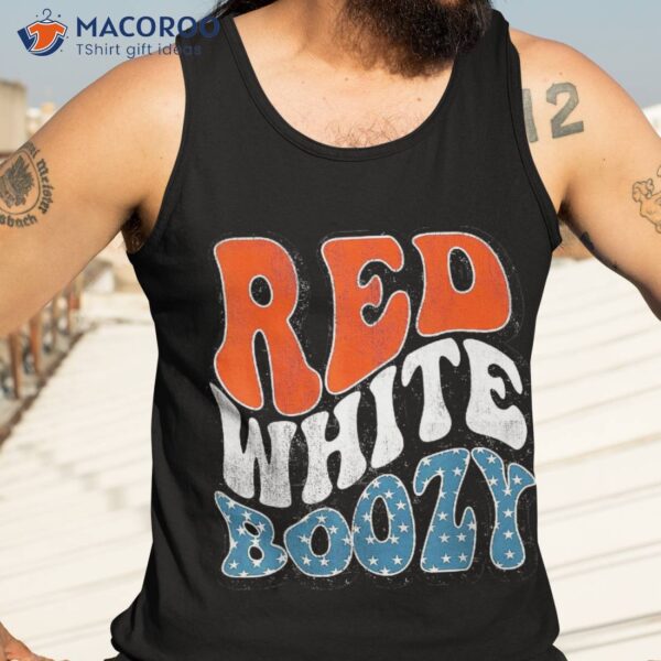 Red White & Boozy Retro, 4th Of July, Patriotic Tees Shirt