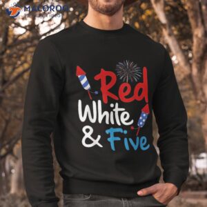 red white amp five 5th birthday 4th of july independence day shirt sweatshirt