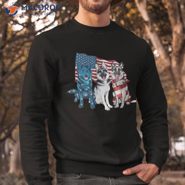 Red White And Blue American Flag German Shepherd 4th Of July Shirt