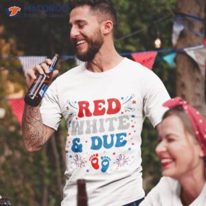 Red White And Due 4th Of July Pregnancy Dress Baby Reveal Shirt