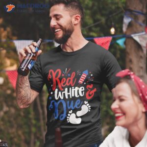 Red White And Due Baby Reveal 4th Of July Pregnancy Announce Shirt