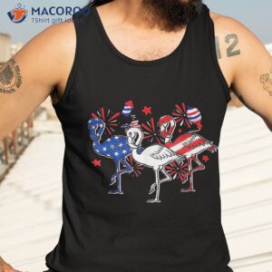 red white blue flamingo 4th of july patriot us america flag shirt tank top 3