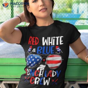 red white blue lunch lady crew sunglasses 4th of july gifts shirt tshirt 1