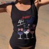 Red White Blue Wine Glass Usa Flag Happy 4th Of July Tshirt